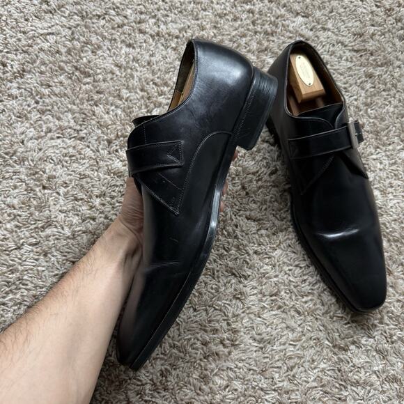 Magnanni Marco II Single Monk Strap Black Leather Dress Shoes Men\'s Size 13 M main image 6
